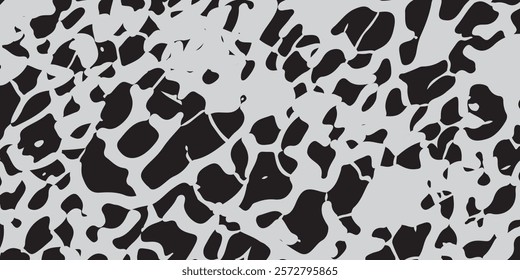 The grunge texture is black and white. Monochrome abstract background. Pattern of scratches, chips, and paint strokes. Black smudges, scuffing, wear and tear.