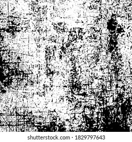 Grunge texture is black and white. Old worn background template