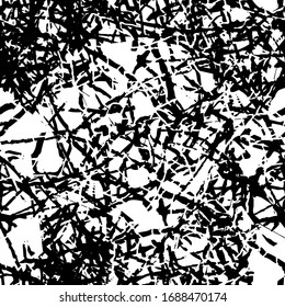 The grunge texture is black and white. Seamless abstract background. Monochrome repeating pattern