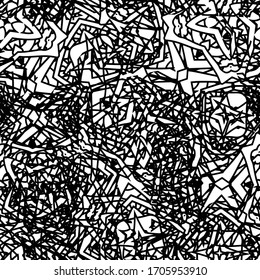Die Grunge-Textur ist schwarz-weiß. Nahtloser abstrakter Hintergrund. Monochrome Wiederholmuster