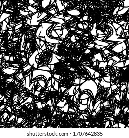 Die Grunge-Textur ist schwarz-weiß. Nahtloser abstrakter Hintergrund. Monochrome Wiederholmuster