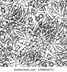 The grunge texture is black and white seamless. Abstract monochrome repeating background