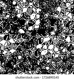 Die Grunge Textur ist schwarz-weiß nahtlos. Abstrakter monochromer Hintergrund