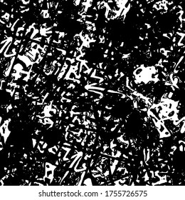 La textura gruesa es de color blanco y negro sin costuras. Resumen de fondo repetido monocromo