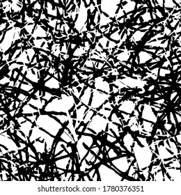 The grunge texture is black and white seamless. Abstract monochrome repeating background