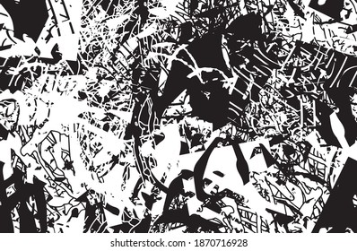 Grunge texture black and white seamless pattern