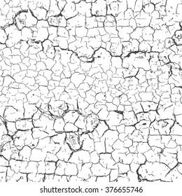 Grunge texture in black and white. Textured background.Vector template. Distress vector texture. The Cracks Texture .Cracked Concrete . Cracked Ground . Cracked Wall .