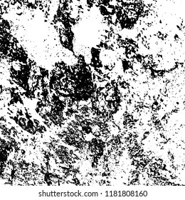 Grunge texture is black and white. Vector abstract background. Pattern of cracks, chips, scuffs, dust. Old vintage surface