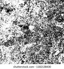 Grunge texture is black and white. Vector abstract background. Pattern of cracks, chips, scuffs, dust. Old vintage surface