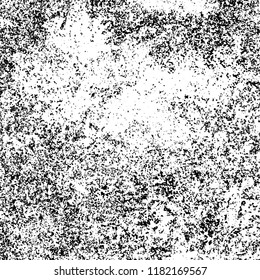 Grunge texture is black and white. Vector abstract background. Pattern of cracks, chips, scuffs, dust. Old vintage surface