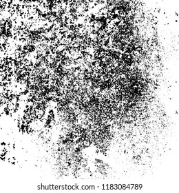 Grunge texture is black and white. Vector abstract background. Pattern of cracks, chips, scuffs, dust. Old vintage surface