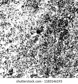 Grunge texture is black and white. Vector abstract background. Pattern of cracks, chips, scuffs, dust. Old vintage surface