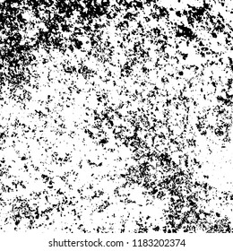 Grunge texture is black and white. Vector abstract background. Pattern of cracks, chips, scuffs, dust. Old vintage surface