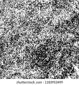 Grunge texture is black and white. Vector abstract background. Pattern of cracks, chips, scuffs, dust. Old vintage surface