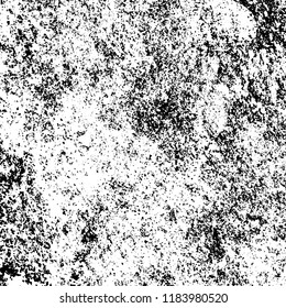Grunge texture is black and white. Vector abstract background. Pattern of cracks, chips, scuffs, dust. Old vintage surface