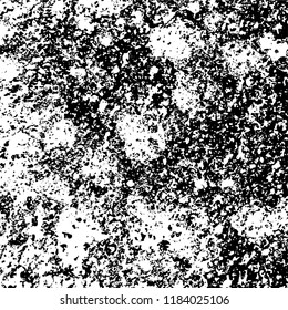 Grunge texture is black and white. Vector abstract background. Pattern of cracks, chips, scuffs, dust. Old vintage surface