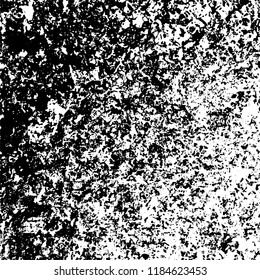 Grunge texture is black and white. Vector abstract background. Pattern of cracks, chips, scuffs, dust. Old vintage surface