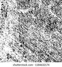 Grunge texture is black and white. Vector abstract background. Pattern of cracks, chips, scuffs, dust. Old vintage surface