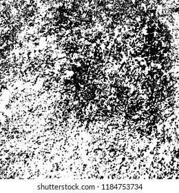 Grunge texture is black and white. Vector abstract background. Pattern of cracks, chips, scuffs, dust. Old vintage surface