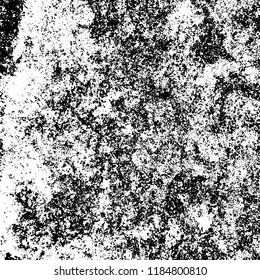 Grunge texture is black and white. Vector abstract background. Pattern of cracks, chips, scuffs, dust. Old vintage surface