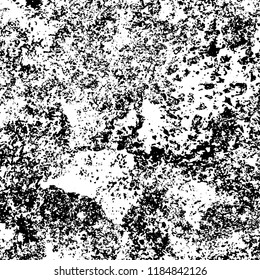 Grunge texture is black and white. Vector abstract background. Pattern of cracks, chips, scuffs, dust. Old vintage surface