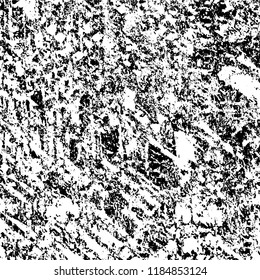 Grunge texture is black and white. Vector abstract background. Pattern of cracks, chips, scuffs, dust. Old vintage surface
