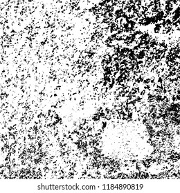 Grunge texture is black and white. Vector abstract background. Pattern of cracks, chips, scuffs, dust. Old vintage surface
