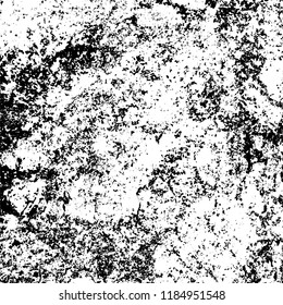 Grunge texture is black and white. Vector abstract background. Pattern of cracks, chips, scuffs, dust. Old vintage surface