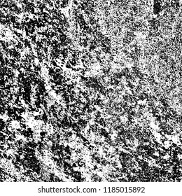 Grunge texture is black and white. Vector abstract background. Pattern of cracks, chips, scuffs, dust. Old vintage surface