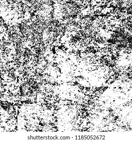 Grunge texture is black and white. Vector abstract background. Pattern of cracks, chips, scuffs, dust. Old vintage surface