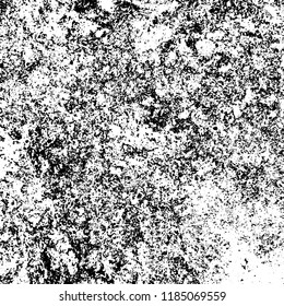 Grunge texture is black and white. Vector abstract background. Pattern of cracks, chips, scuffs, dust. Old vintage surface