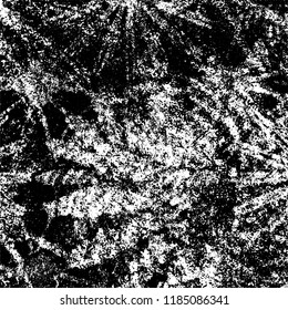 Grunge texture is black and white. Vector abstract background. Pattern of cracks, chips, scuffs, dust. Old vintage surface