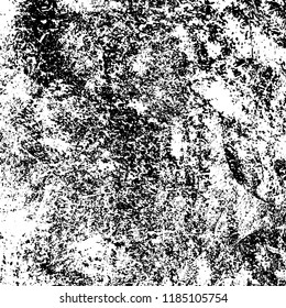 Grunge texture is black and white. Vector abstract background. Pattern of cracks, chips, scuffs, dust. Old vintage surface