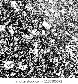 Grunge texture is black and white. Vector abstract background. Pattern of cracks, chips, scuffs, dust. Old vintage surface