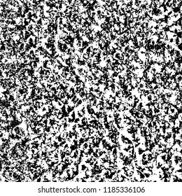 Grunge texture is black and white. Vector abstract background. Pattern of cracks, chips, scuffs, dust. Old vintage surface