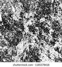 Grunge texture is black and white. Vector abstract background. Pattern of cracks, chips, scuffs, dust. Old vintage surface