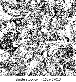 Grunge texture is black and white. Vector abstract background. Pattern of cracks, chips, scuffs, dust. Old vintage surface