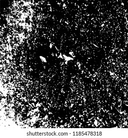 Grunge texture is black and white. Vector abstract background. Pattern of cracks, chips, scuffs, dust. Old vintage surface