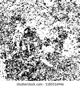 Grunge texture is black and white. Vector abstract background. Pattern of cracks, chips, scuffs, dust. Old vintage surface