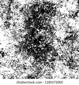 Grunge texture is black and white. Vector abstract background. Pattern of cracks, chips, scuffs, dust. Old vintage surface