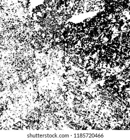 Grunge texture is black and white. Vector abstract background. Pattern of cracks, chips, scuffs, dust. Old vintage surface