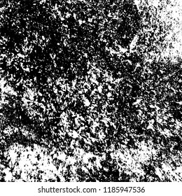 Grunge texture is black and white. Vector abstract background. Pattern of cracks, chips, scuffs, dust. Old vintage surface