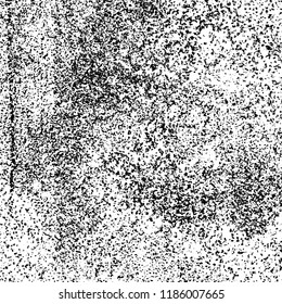 Grunge texture is black and white. Vector abstract background. Pattern of cracks, chips, scuffs, dust. Old vintage surface