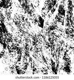 Grunge texture is black and white. Vector abstract background. Pattern of cracks, chips, scuffs, dust. Old vintage surface