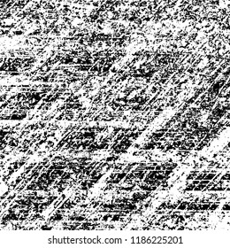 Grunge texture is black and white. Vector abstract background. Pattern of cracks, chips, scuffs, dust. Old vintage surface