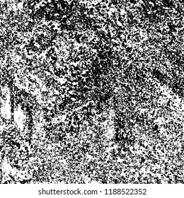 Grunge texture is black and white. Vector abstract background. Pattern of cracks, chips, scuffs, dust. Old vintage surface