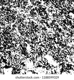 Grunge texture is black and white. Vector abstract background. Pattern of cracks, chips, scuffs, dust. Old vintage surface