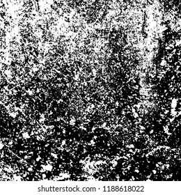 Grunge texture is black and white. Vector abstract background. Pattern of cracks, chips, scuffs, dust. Old vintage surface