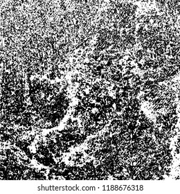 Grunge texture is black and white. Vector abstract background. Pattern of cracks, chips, scuffs, dust. Old vintage surface