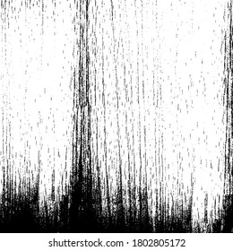 Grunge Textur schwarz-weiß. Vektorhintergrund von Kratzern, Pommes frites, Schellen